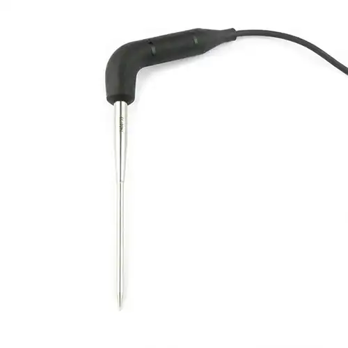 Heatable food temperature probe for blast chilling with TPE handle
Series: N033008A
Temperatures: -40 to 100 °C
Sensor: Pt1000
Materials: AISI 316, TPE