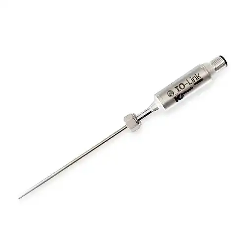 IO-Link temperature sensor, stainless steel housing, for mounting in immersion sleeve IO-Link temperature sensor, stainless steel housing, for mounting in immersion sleeve Series: IOD Temperature: -50 to 350 °C Protocol: IO-Link Connection: M12 connector