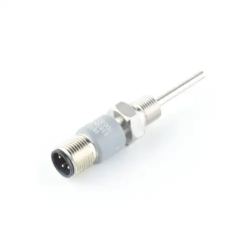 Pt1000 probe with 1-8 inch thread overmoulded cable transition Pt1000 probe with 1/8 inch thread, overmoulded cable transition Series: TRC Measuring range: -50 to 120 °C Output: Pt1000 Connection: 4-Leiter