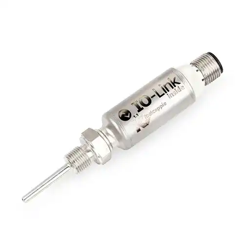 Threaded IO-Link probe with stainless steel housing Threaded IO-Link probe with stainless steel housing Series: IOTM Measuring range: -50 to 120 °C Protocol: IO-Link Connection: 2x M12 connectors